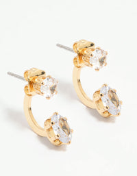 Gold Plated Cubic Zirconia Jacket Earrings - link has visual effect only