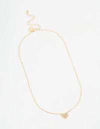 Gold Plated Cubic Zirconia Baguette Heart Pendant Necklace - link has visual effect only