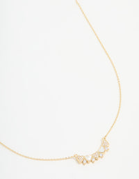 Gold Plated Mini Heart Banner Necklace - link has visual effect only