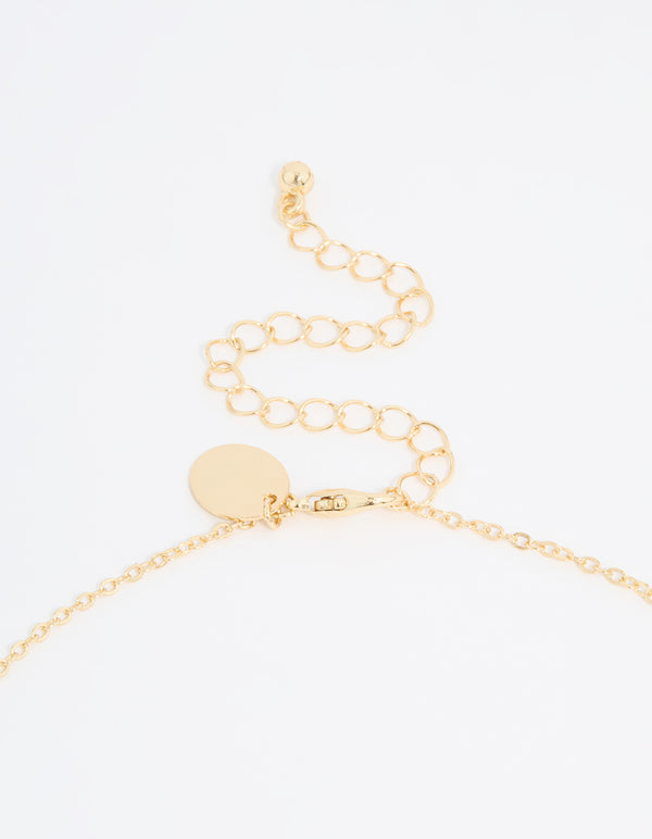 Gold Plated Cubic Zirconia Butterfly Y-Necklace