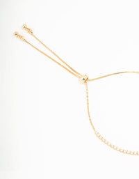 Gold Plated Cubic Zirconia Baguette Bow Toggle Bracelet - link has visual effect only