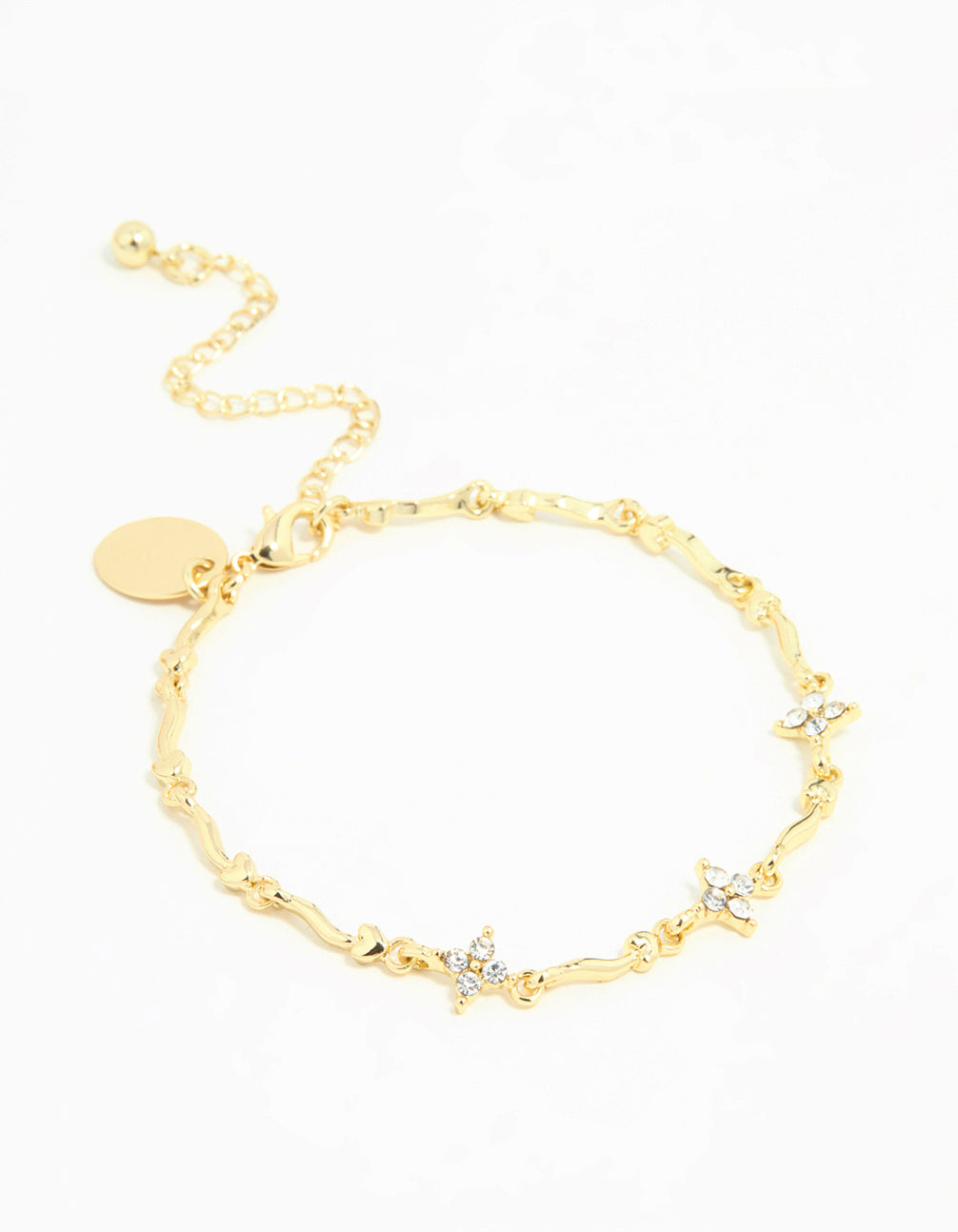 Gold Plated Winding Mini Flower Bracelet