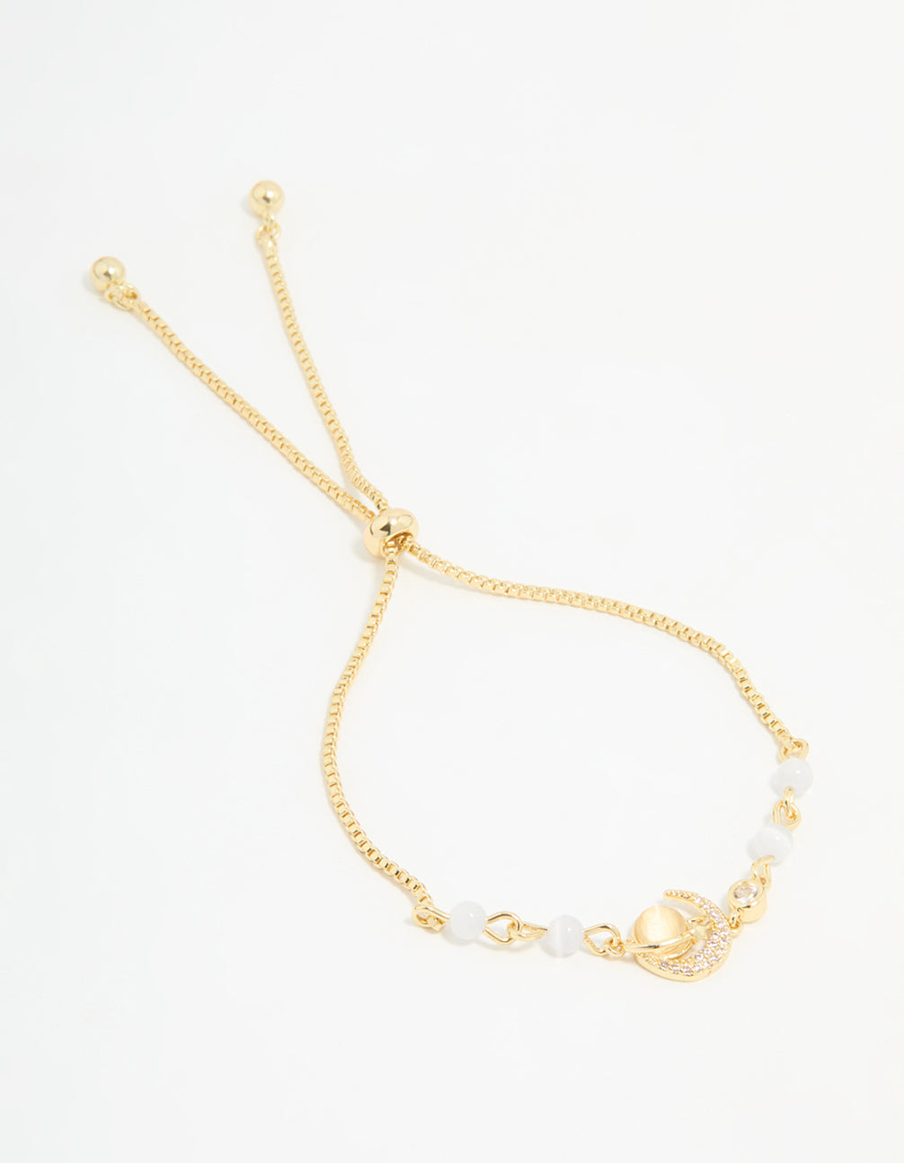 Gold Plated Cubic Zirconia Quartz Celestial Toggle Bracelet