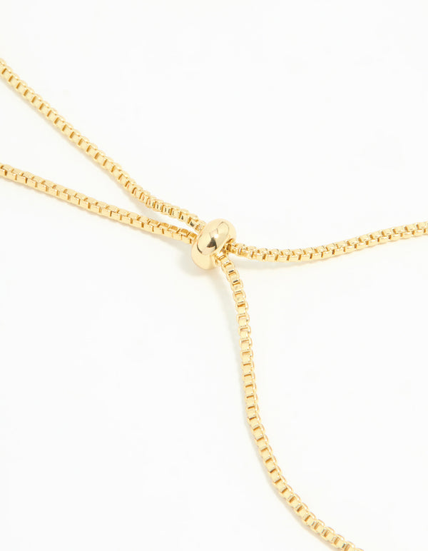 Gold Plated Cubic Zirconia Quartz Celestial Toggle Bracelet