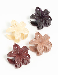 Neutral Frangipani Flower Mini Claw Clips 4-Pack - link has visual effect only