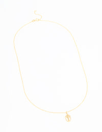 Gold Plated Sterling Silver Cubic Zirconia Oval Cross Necklace - link has visual effect only