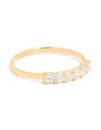 Gold Plated Sterling Silver Cubic Zirconia Ring - link has visual effect only