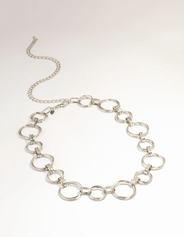 Silver Mixed Circle Link Belt