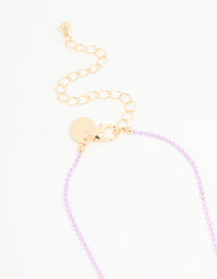 Kids Multicoloured Coted Metal Tassel Broken Heart BFF Necklace Set - link has visual effect only