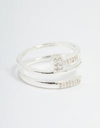 Silver Plated Cubic Zirconia Nail Wrap Ring - link has visual effect only