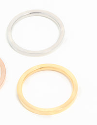Waterproof Mixed Plated Stainless Steel Stacking Rings 3-Pack - link has visual effect only