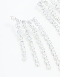 Silver Cubic Zirconia Long Pear Drop Earrings - link has visual effect only