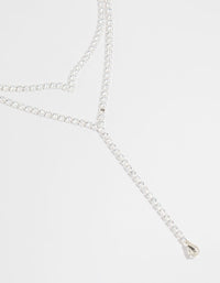 Silver Cubic Zirconia V Necklace - link has visual effect only