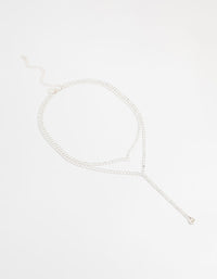 Silver Cubic Zirconia V Necklace - link has visual effect only