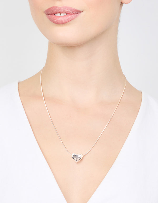 Silver Plated Heart Pendant Necklace
