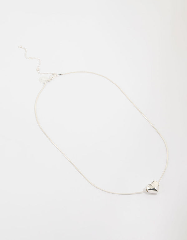 Silver Plated Heart Pendant Necklace