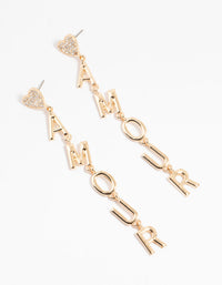 Gold Amour Drop Earrings - link has visual effect only