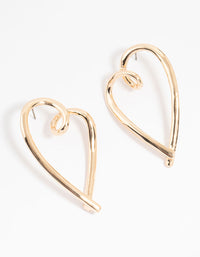 Gold Mega Heart Stud Earrings - link has visual effect only