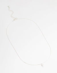 Silver Plated Cubic Zirconia Mini Cross Pendant Necklace - link has visual effect only