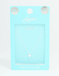 Sterling Silver Cubic Zirconia Micro Flower Pendant Necklace - link has visual effect only