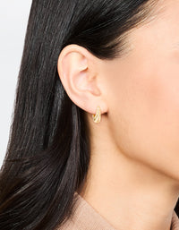Gold Plated Cubic Zirconia Teardrop Hoop Earrings - link has visual effect only