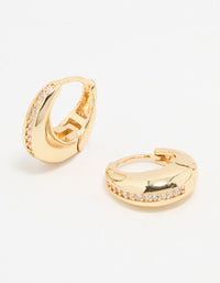 Gold Plated Cubic Zirconia Teardrop Hoop Earrings - link has visual effect only