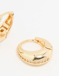 Gold Plated Cubic Zirconia Teardrop Hoop Earrings - link has visual effect only