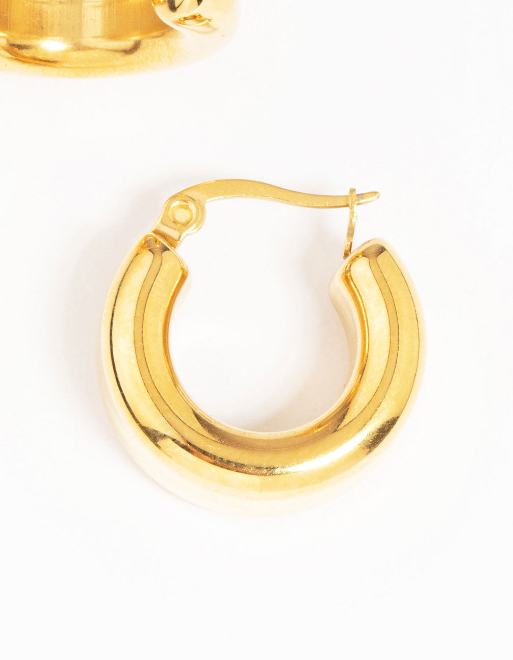 Waterproof Gold Plated Stainless Steel Mid Bubble Hoop Earrings