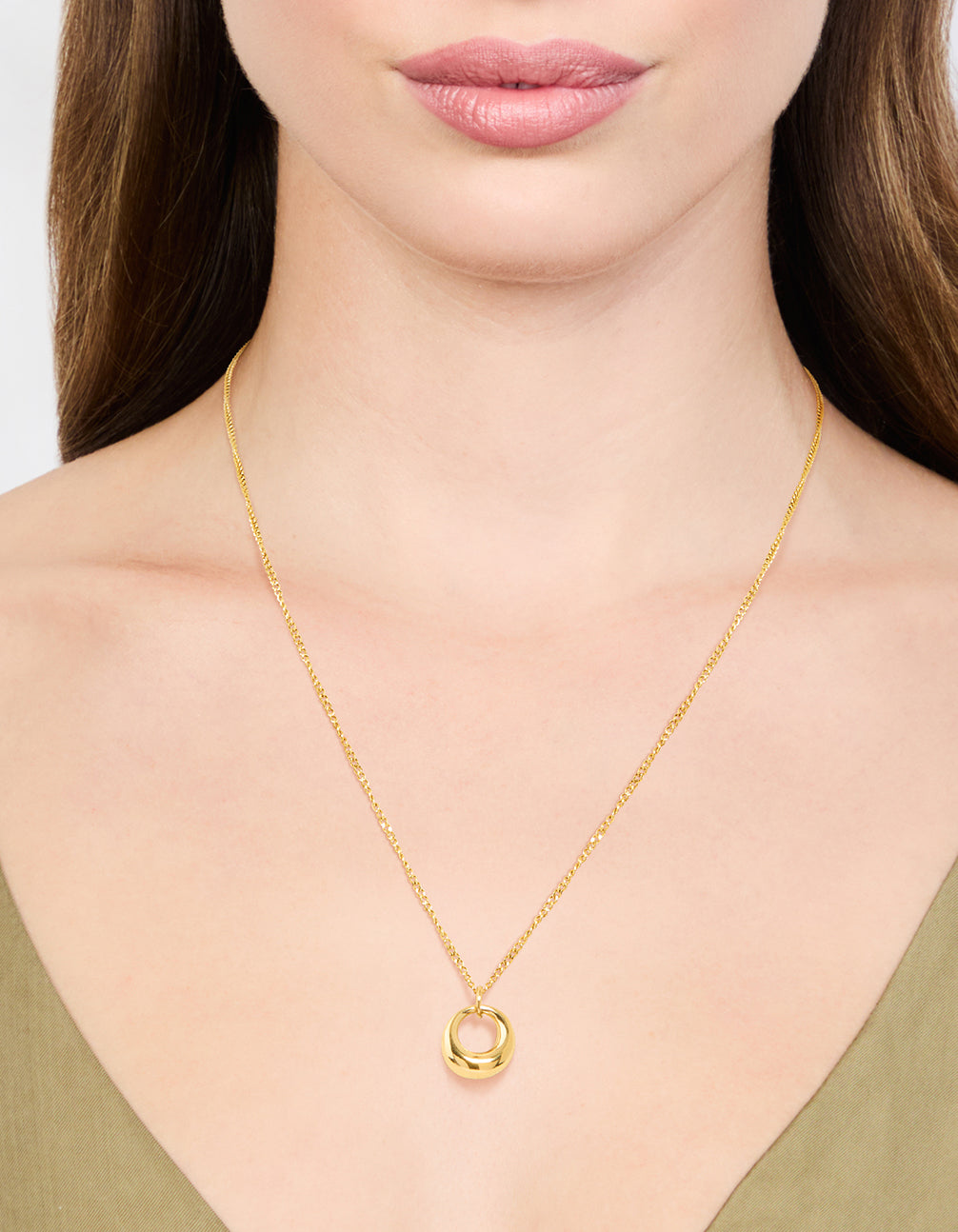 Waterproof Gold Plated Stainless Steel Bold Pendant Necklace