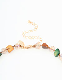 Green & Neutral Beaded Necklace - link has visual effect only