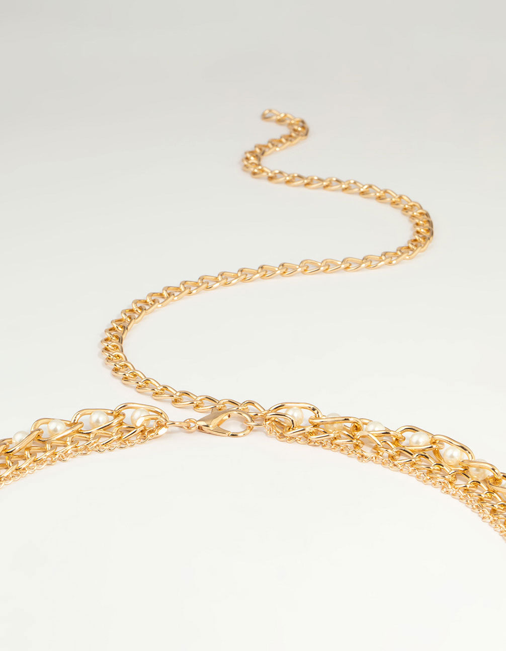 Gold Pearl Mixed Chain Belt