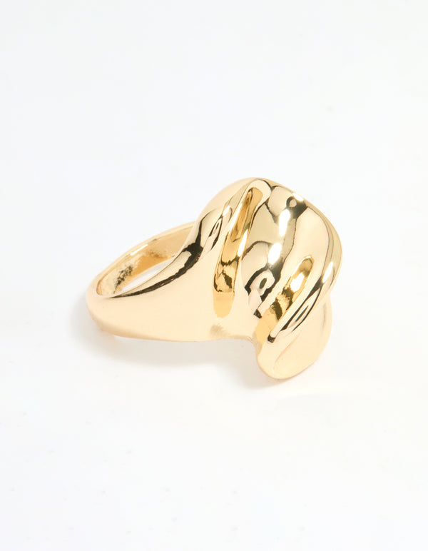 Gold Plated Twisted Oval Ring