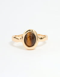 Gold Brown Center Stone Ring - link has visual effect only