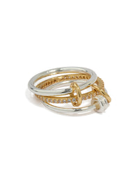 Gold & Silver Plated Rondell Stacked Ring - link has visual effect only