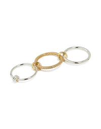 Gold & Silver Plated Rondell Stacked Ring - link has visual effect only