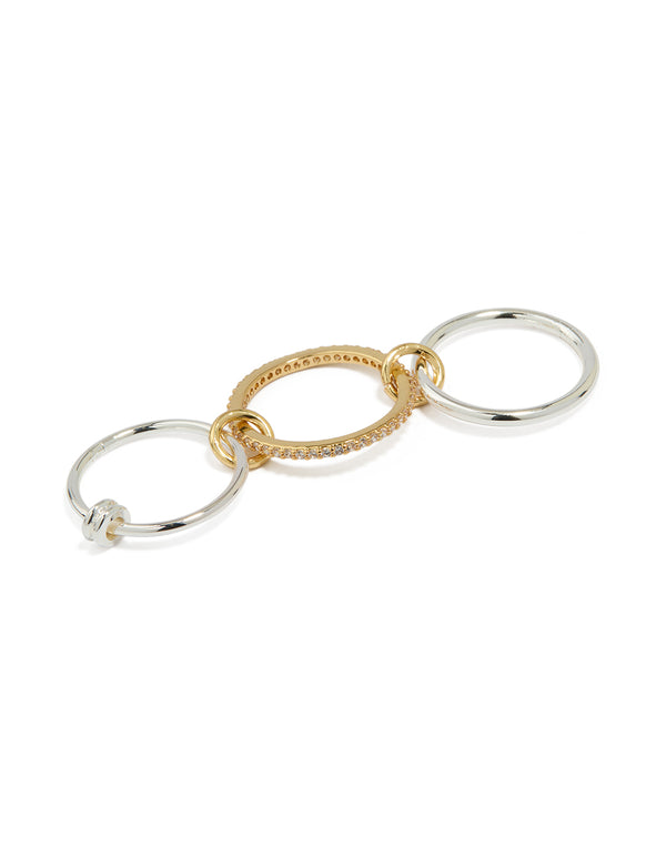 Gold & Silver Plated Rondell Stacked Ring
