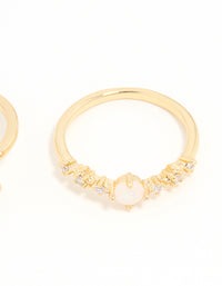Gold Plated Cubic Zirconia Marquise Stacking Rings 3-Pack - link has visual effect only