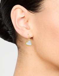 Waterproof Gold Plated Stainless Steel Lovely Heart Earrings - link has visual effect only