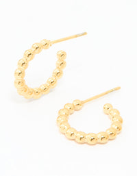 Waterproof Gold Plated Stainless Steel Hand & Bubble Huggie Earrings 2-Pack - link has visual effect only