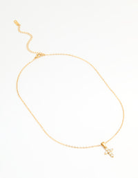 Waterproof Gold Plated Stainless Steel Cubic Zirconia Cross Pendant Necklace - link has visual effect only
