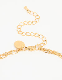 Waterproof Gold Plated Stainless Steel Evil Eye Layered Necklace - link has visual effect only
