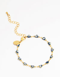 Waterproof Gold Plated Stainless Steel Evil Eye Bracelet - link has visual effect only