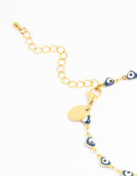 Waterproof Gold Plated Stainless Steel Evil Eye Bracelet - link has visual effect only