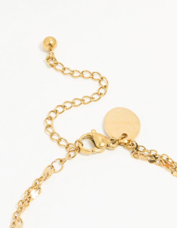 Waterproof Gold Plated Stainless Steel Floral Petal Bracelet