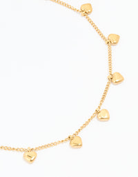 Waterproof Gold Plated Stainless Steel Heart Charms Anklet - link has visual effect only