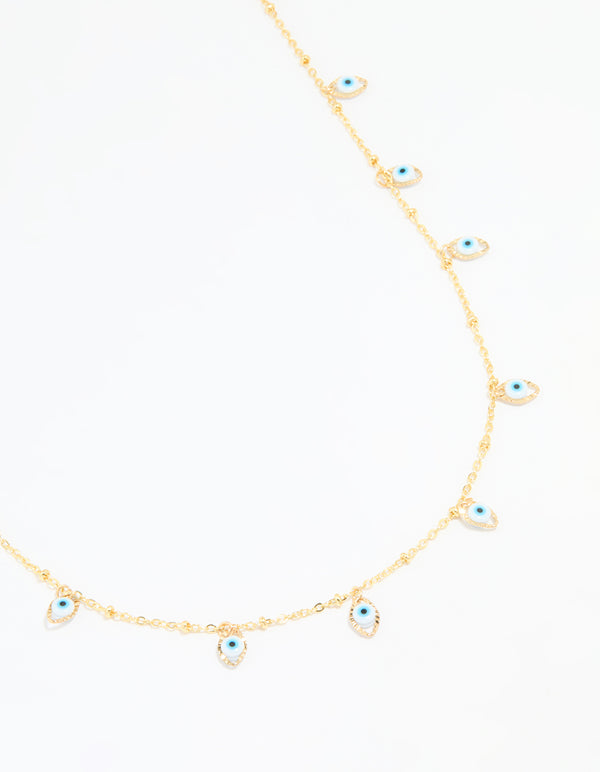 Waterproof Gold Plated Stainless Steel Evil Eye Waist Chain