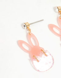 Kids Pink Glitter Bunny & Egg Drop Earrings - link has visual effect only