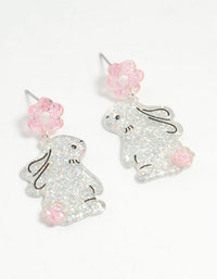 Kids Glitter Mini Bunny Drop Earrings - link has visual effect only