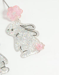 Kids Glitter Mini Bunny Drop Earrings - link has visual effect only