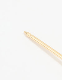 14K Solid Yellow Gold 3MM Cubic Zirconia Piercing Stud - link has visual effect only